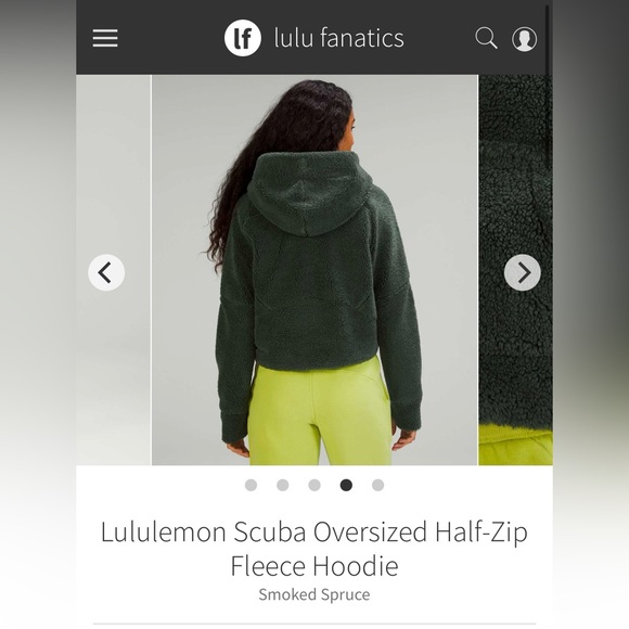 NWT Lululemon Oversized Cropped Half-Zip Fleece Hooded Scuba XS/S Smoked Spruce - Picture 10 of 12